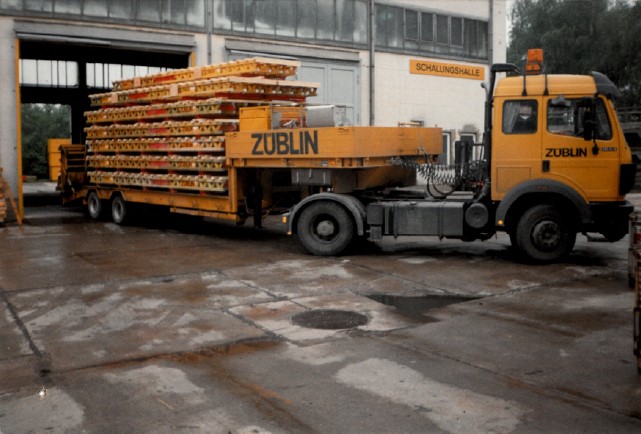 An old photograph of a BMTI building yard