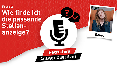 Cover image for the ‘Recruiter Answer Questions’ format featuring Rabea