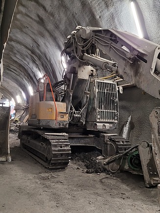 Bild von der Baustelle Flughafentunnel in Stuttgart.
