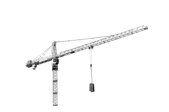 A crane against a white background.